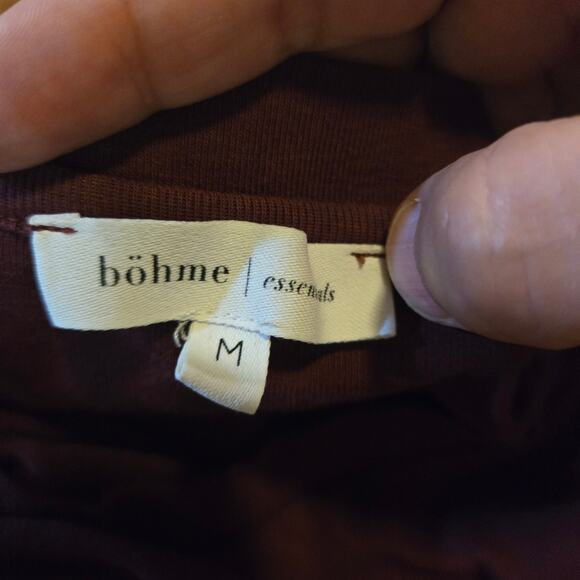 Böhme Essentials Burgundy Tee Size M | Minimalist Everyday Basic - Picture 3 of 7